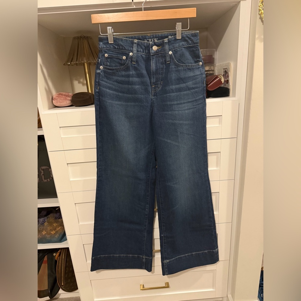 J. Crew Women's Wide-Leg Jeans in Indigo Blue - Picture 2 of 7